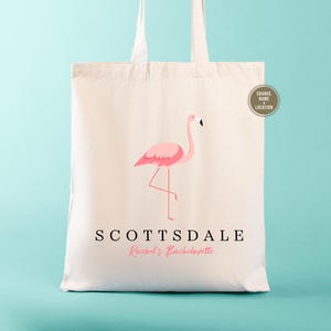 Flamingo Bachelorette Tote Bags | Scottsdale Tote Bag | Arizona Wedding Welcome Bag | Cactus Welcome Tote | Desert Disco Bachelorette Tote