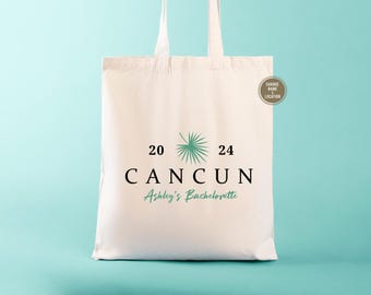 Cancun Wedding Tote Bag: Personalized Bachelorette Favor