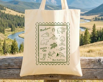 Bolsa de mano personalizada para bodas en Montana: recuerdo icónico del estado