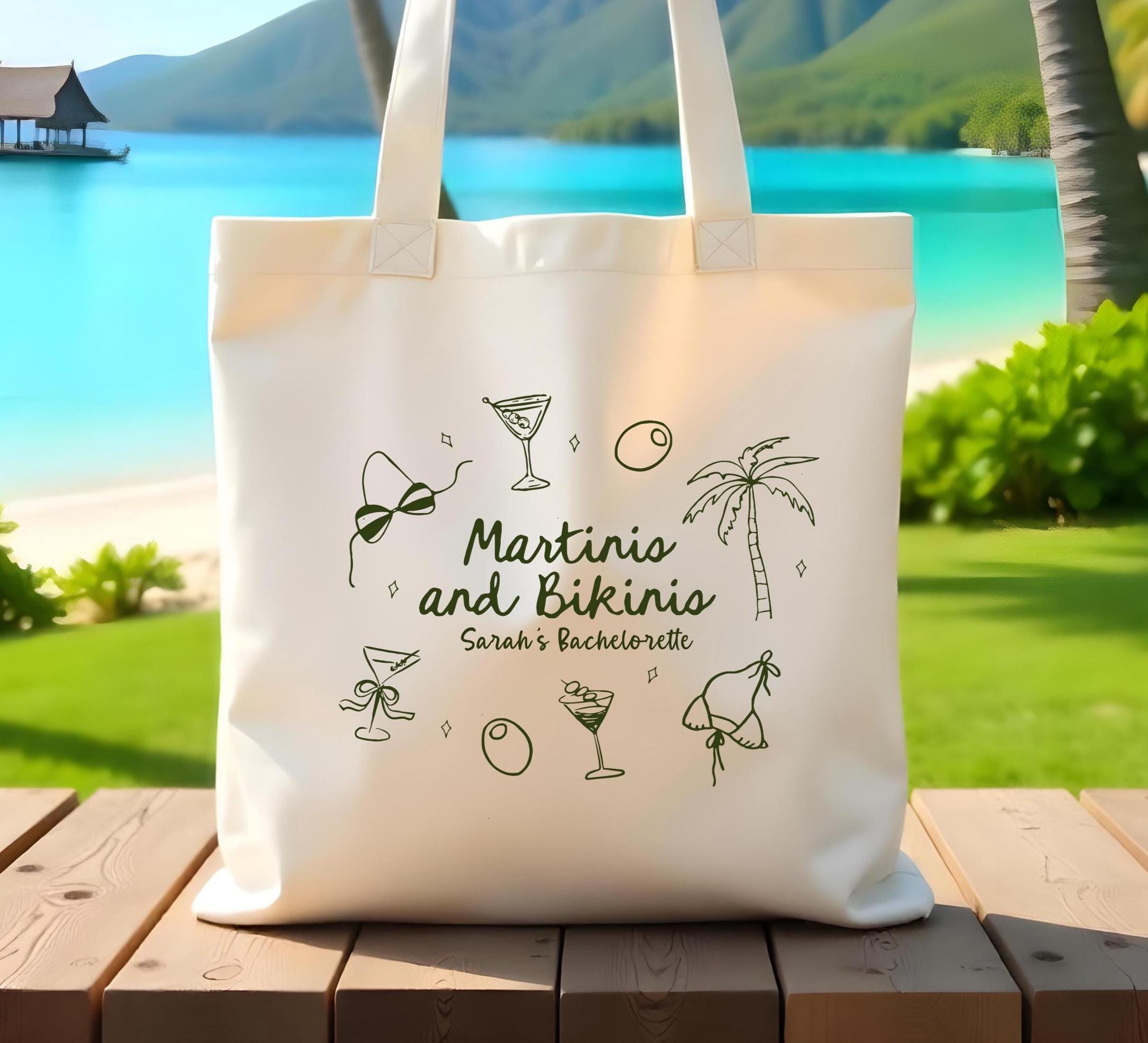 Martinis & Bikinis Bachelorette | Beach Bachelorette | Miami Bachelorette | Last Toast on the Coast | Bachelorette Beach Bags | Beach Totes