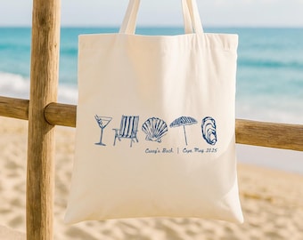 Bolso de mano con diseño costero: recuerdo personalizado para bodas en la playa