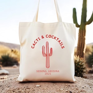 Cacti and Cocktails Tote | Desert Bachelorette Bag | Wedding Welcome Bags | Scottsdale Tote Bag | Cactus Welcome Tote | Arizona Tote Bag