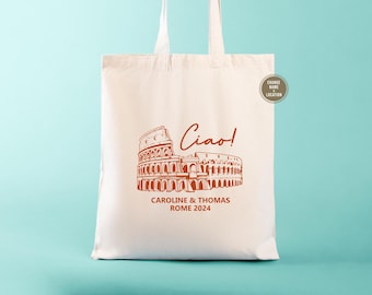 Ciao Italy Wedding Tote Bag: Personalized Welcome Gift