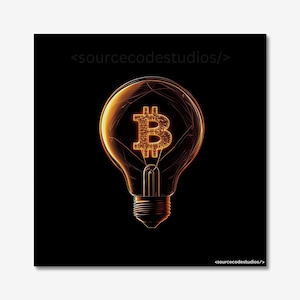 Bryte Idea Bitcoin Metal Wall Art | Modern Contemporary Print | Home Office Decor | Cryptocurrency | Crypto | BTC | Entrepreneur Gift