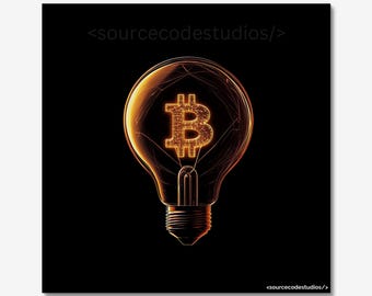 Bryte Idea Bitcoin Metal Wall Art | Modern Contemporary Print | Home Office Decor | Cryptocurrency | Crypto | BTC | Entrepreneur Gift