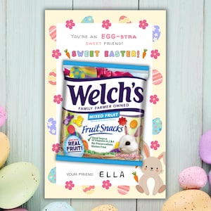 Obst Snack Ostern zum Ausdrucken für Kinder, bearbeitbare Schulfreunde Leckereien, Ei-stra Süße Osterkarte, Ostern Geschenkanhänger, Ostern Kinder Geschenk