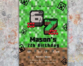 Six Seven Video Game  Birthday Party Invitation, 6 7 Meme, Meme Birthday Invite for Boy, Boy 7th Birthday