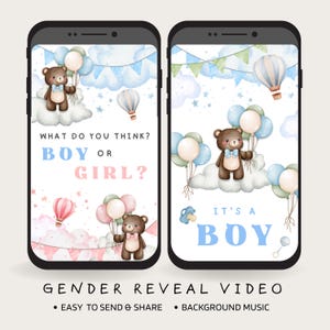 It&#39;s a Boy Gender Reveal Video, Digital Pregnacy Announcement Video, For Mobile, Social Media, Baby Announcement Video, Instant Download