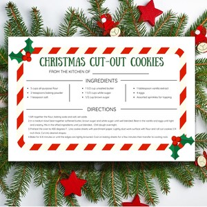 Candy Striped Christmas Recipe Card Printable - 4x6 card