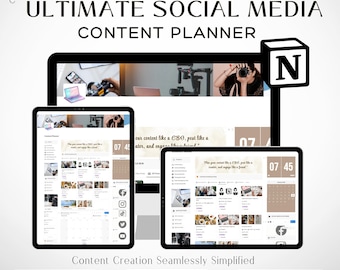 Notion Social Media Planner Template: Content Creator, Business Plan (Digital Download)