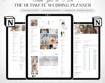 Ultimate Wedding Planner Notion Template, Digital Wedding Organizer, Wedding Planning Checklist, Guest List Tracker, Wedding Budget Template