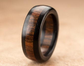 Size 4.75 - Ebony Wamara Wood Ring - 7mm