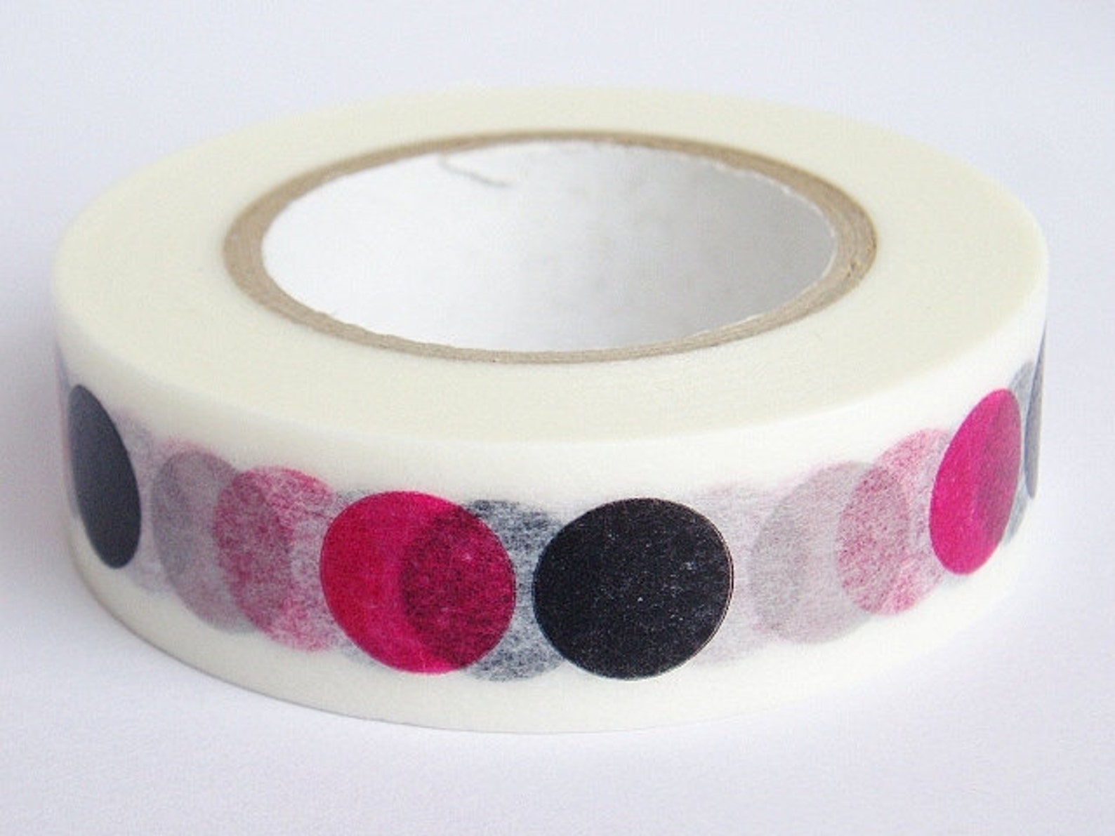Washi Masking Tape Dots in Black Pink & Grey Limited Etsy