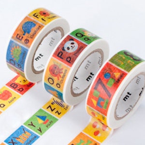 CLEARANCE SALE - 25% OFF - mt Washi Masking Tape - Alphabet or Numbers - Kids