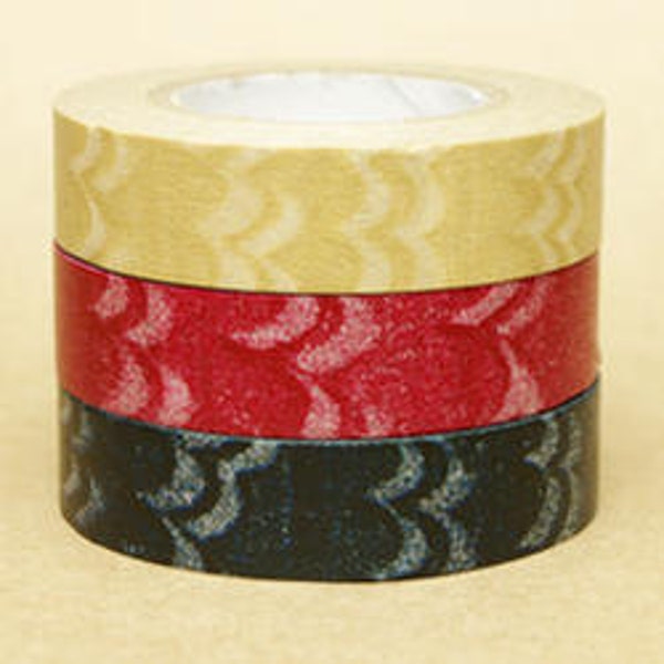 20% off sale - Zwillinge Washi Masking Tape - Wave - Set 3 - Slim