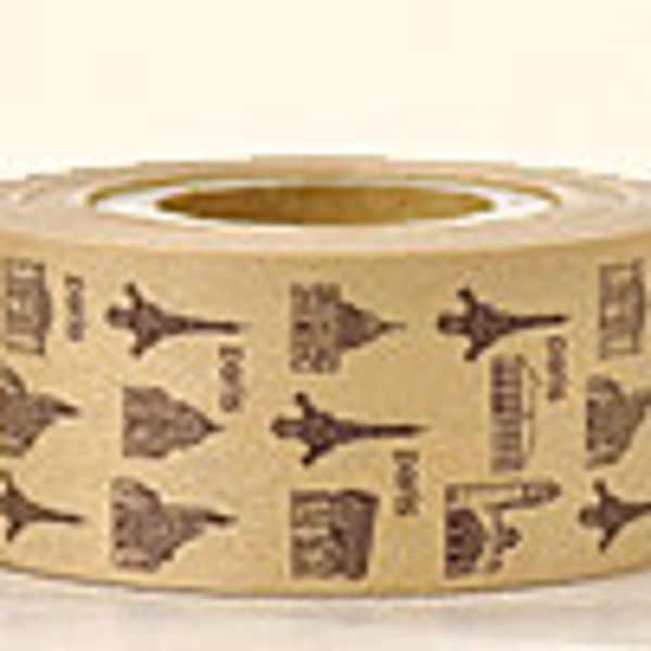 20% off sale - Cartonnage Tape - Old Paris in Brown - 25mm Wide