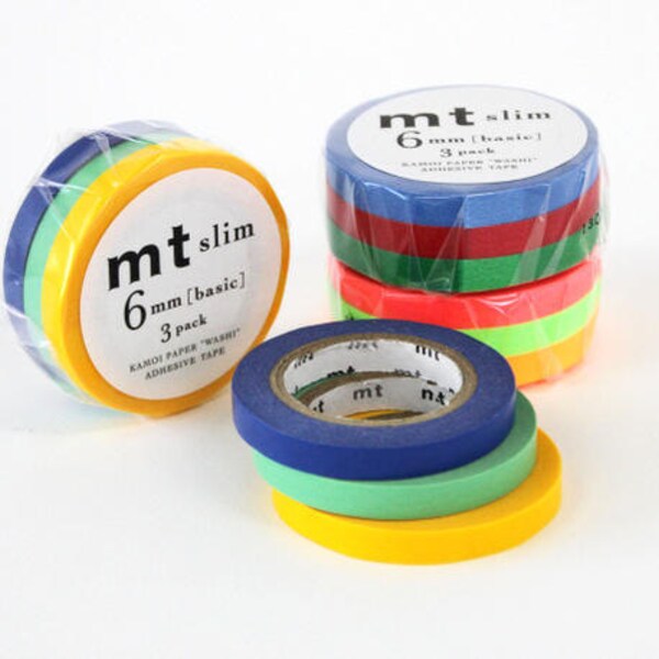 mt Washi Masking Tape - 6mm Slim - Set 3