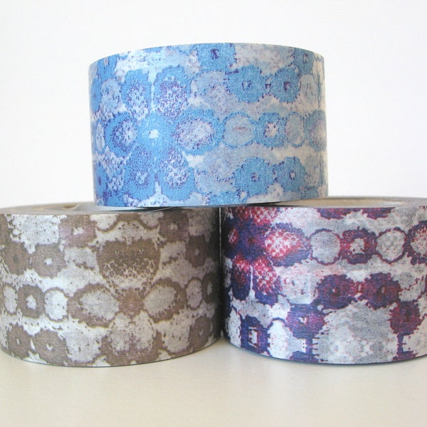 20% off sale - Zwillinge Washi Masking Tape - Lace in Blue, Brown or Violet - Wide