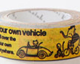 10% off sale - Shinzi Katoh Masking Tape - Cartoon Vehicle