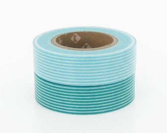 mt Washi Masking Tape - Pale Blue Stripes (15m roll)