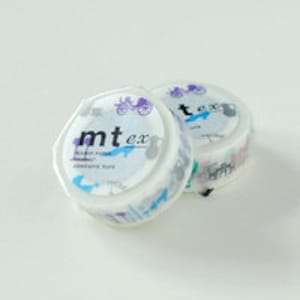 CLEARANCE SALE - 25% OFF - mt ex Washi Masking Tape - Red or Blue Silhouette (15m roll)