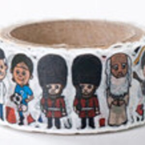 CLEARANCE SALE - 50% OFF - Round Top Masking Tape - European People - Die Cut