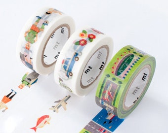 mt Washi Masking Tape - Work Occupations, Vehicles or Places - Kids