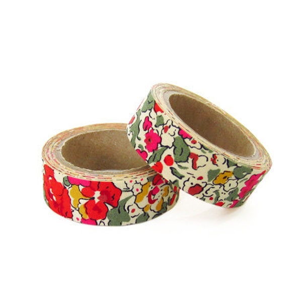 Liberty of London Fabric Masking Tape - Claire Aude in Red - Set 2