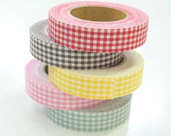 20% off sale - Decollections Fabric Masking Tape - Gingham Checks