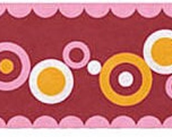 20% off sale - Funtape Masking Tape - Pink Circles - 25mm wide