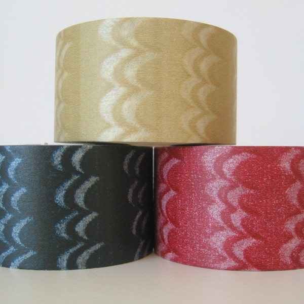 20% off sale - Zwillinge Washi Masking Tape - Wave in Cafe au Lait, Indigo or Smoke Rose - Wide