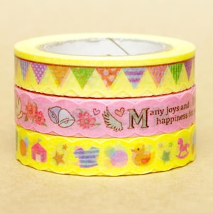 CLEARANCE SALE - 50% OFF - NamiNami Washi Masking Tape - Banner, Happiness & Toys - Slim