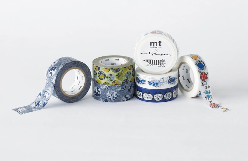 mt Washi Masking Tape Retrobirds, Cat Face or Baby Mikey Lisa Larson image 1