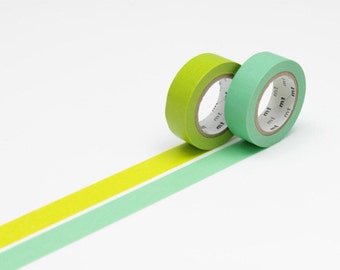 mt Washi Masking Tape - Yellow Green & Spearmint - Set 2