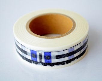 mt Washi Masking Tape - Blue & White Train - Centrair Sky - Limited Edition