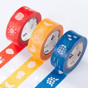 CLEARANCE SALE - 25% OFF - mt Washi Masking Tape - Red, Yellow or Blue Pictures - Kids