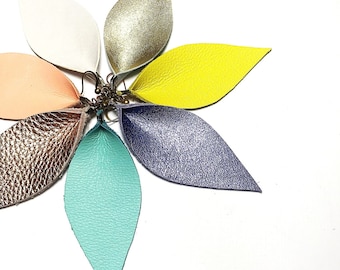 Spring Calla Lily Leather Earrings , Feather Earrings , Leather Leaf Earrings
