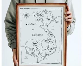 Map of Vietnam and Cambodia