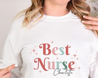 Personalized Nurse Sweatshirt, RN Sweatshirt, Custom Sweatshirt, Registered Nurse Sweatshirt, Gift For Nurse, Nursing Sweatshirt, RN Sweater