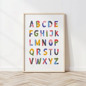 ABC Color Learning Poster Diverse Alphabet Wall Art Montessori Educational Print Kids Room Decor Preschool Teaching Tool Nursery Wall Decor