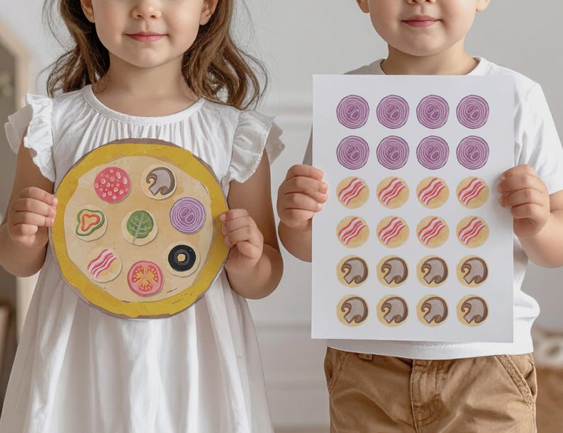 Build a Pizza Printable for Kids, Preschool, Toddler Counting ...