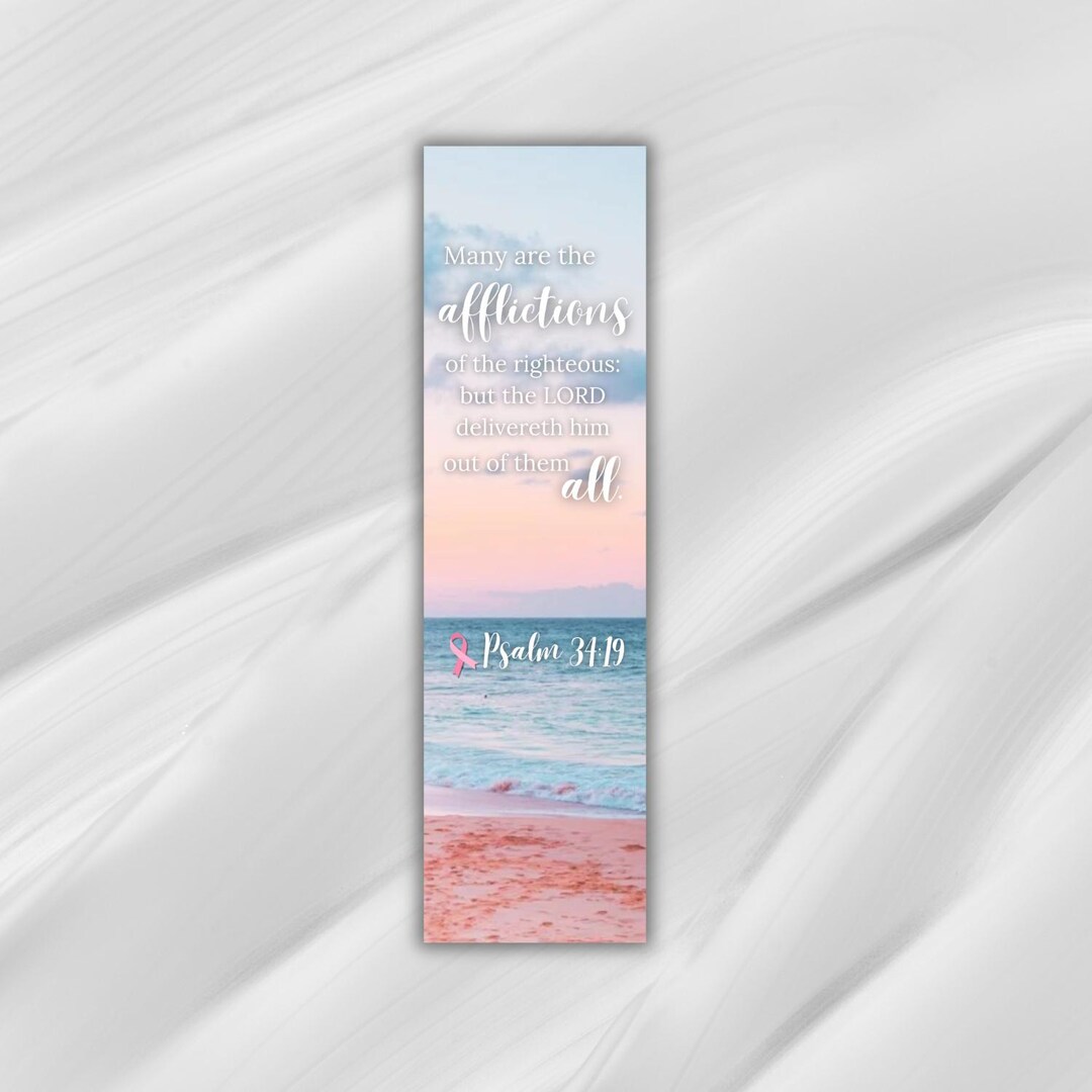 Breast Cancer Bookmarks Gift for Women Scripture Print KJV Bible Verse ...
