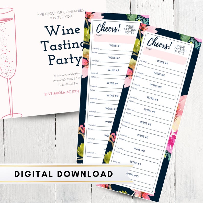 Wine Tasting Cards - Score Sheet - Etsy