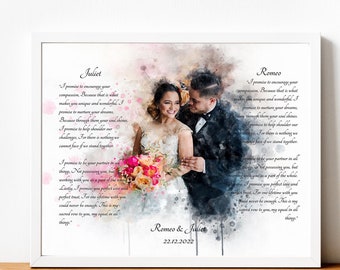 結婚1周年、結婚1周年おめでとう、1年目の記念日の贈り物、彼への結婚の誓い、ユニークな結婚の誓いの記念日の贈り物