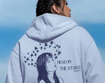 Retro Head in the Stars Hoodie: Galaxy Art, Inspirational Design