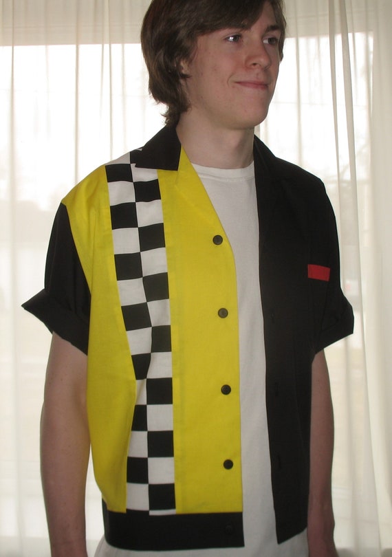 yellow checkerboard shirt