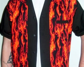 Men's Rockabilly Flame Shirt Jac