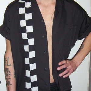 Mens Racing Shirt Checkerboard Stripe image 1