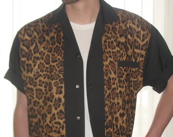 Men's Rockabilly Shirt Jac Leopard Animal Print