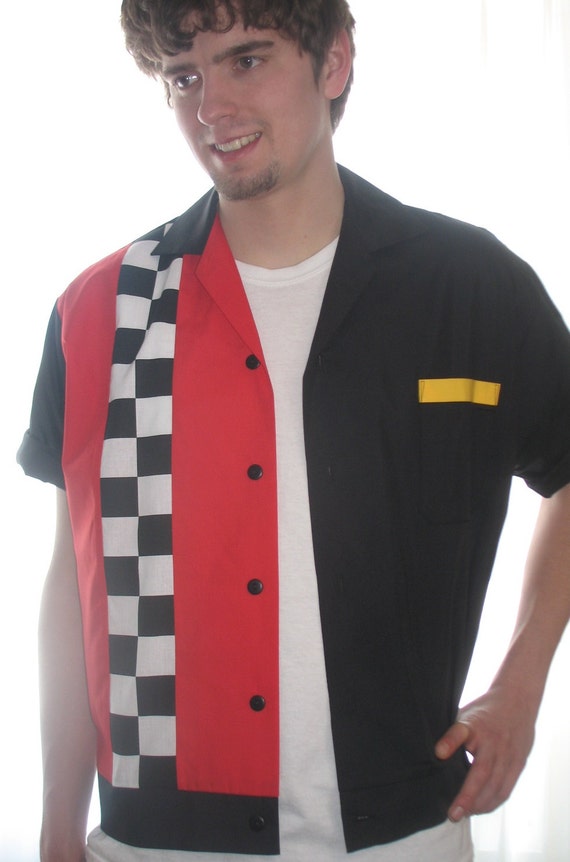 Camisa Masculina Jac Checkerboard Racing - Etsy España